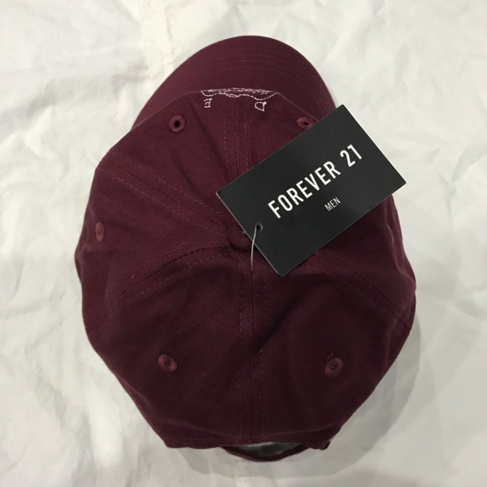 NWT 100% Cotton Deluxe Baseball Cap Hat Burgundy Red White - Picture 4 of 8